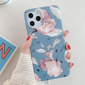 NEW iPhone 12 Pro Max Blue Pink Floral Phone Case